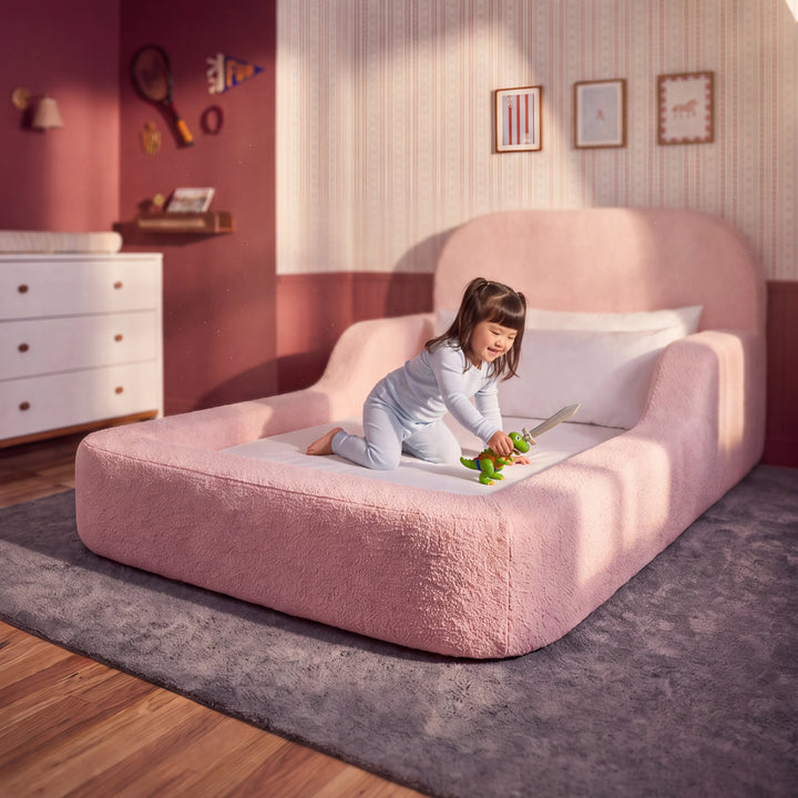 Cama Montessoriana Solteiro – Bouclé Rosa