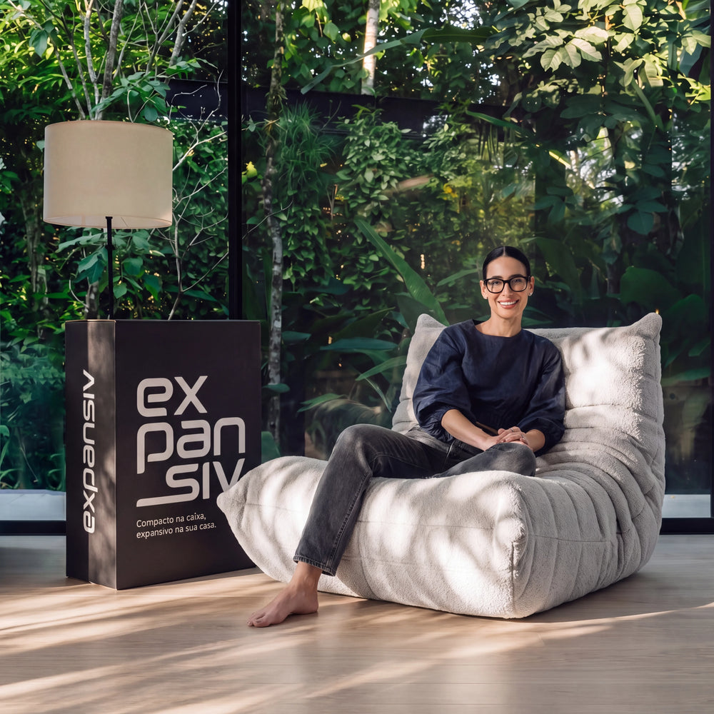 Poltrona na Caixa Mood – Bouclé Cinza - imagem 4