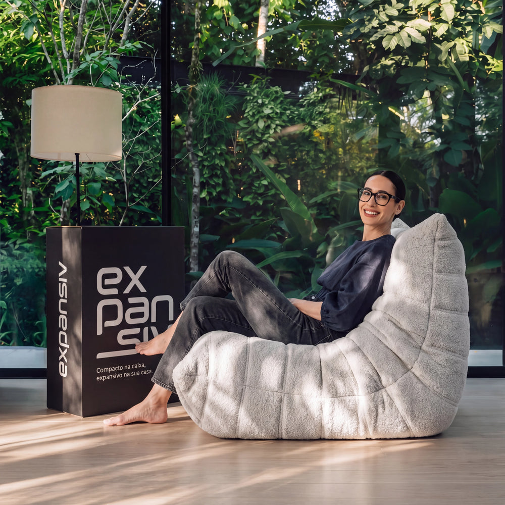 Poltrona na Caixa Mood – Bouclé Cinza - imagem 3