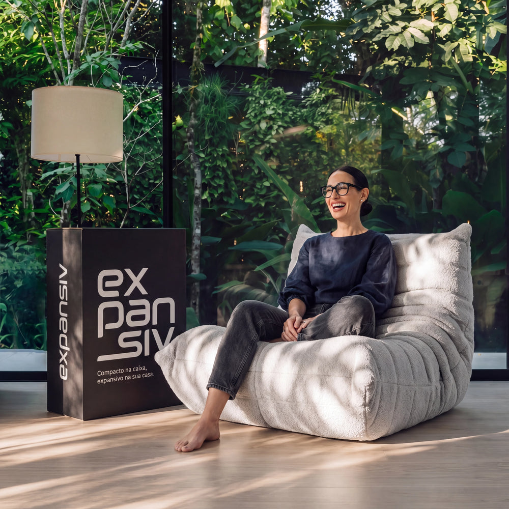 Poltrona na Caixa Mood – Bouclé Cinza - imagem 7