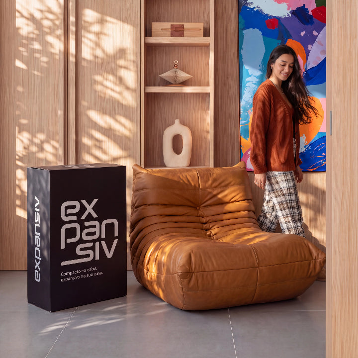 Poltrona na Caixa Mood – Courino Marrom - imagem 6