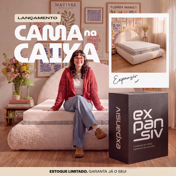 Cama de Casal Luna – Bouclé Linho