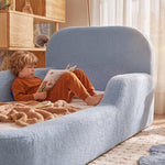 Cama Montessoriana Solteiro – Bouclé Azul Claro - imagem 2