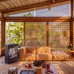 Sofá Modular 3 Lugares na Caixa Puzzle – Courino Marrom