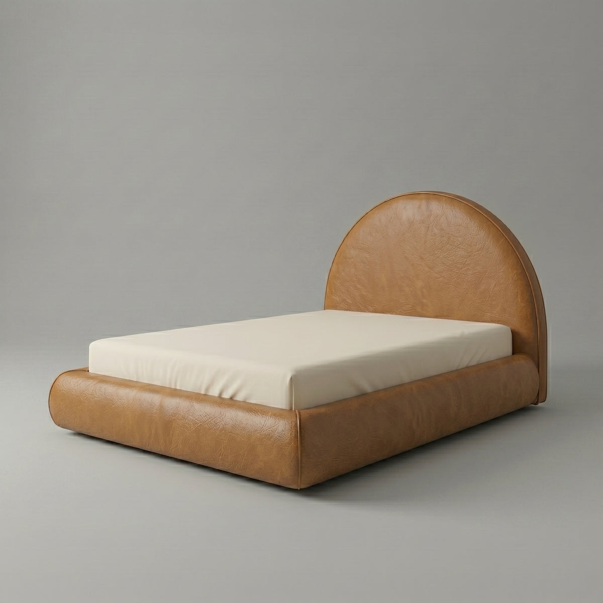 Cama na Caixa Solteiro – Poli-Couro Caramelo