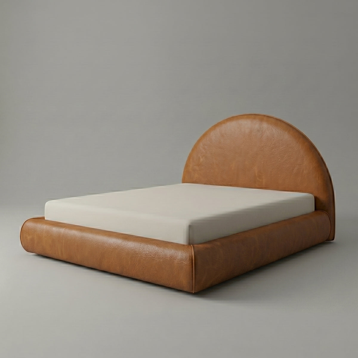 Cama na Caixa Casal – Poli-Couro Caramelo