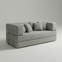 Sofá Cama Flux – Bouclé Cinza