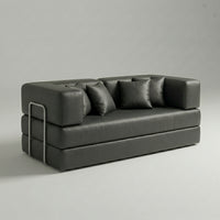 Sofá Cama Flux – Poli-Couro Preto