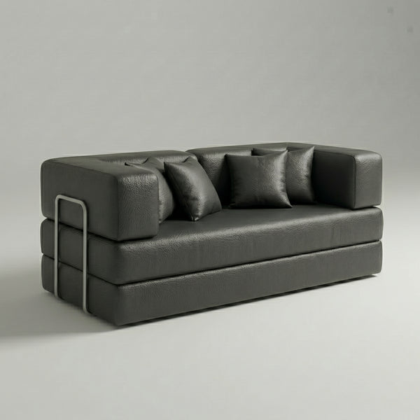 Sofá Cama Flux – Poli-Couro Preto