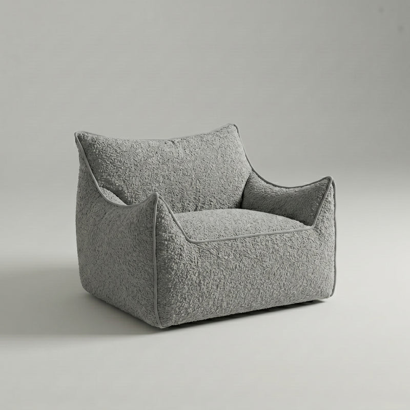 Poltrona Aura – Bouclé Cinza