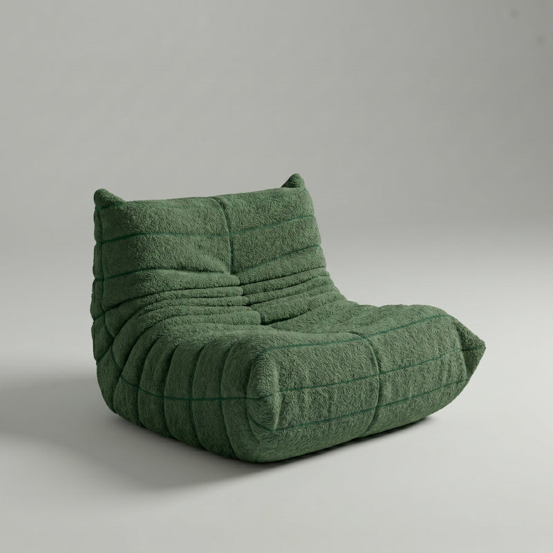 Poltrona na Caixa Mood – Bouclé Verde Musgo