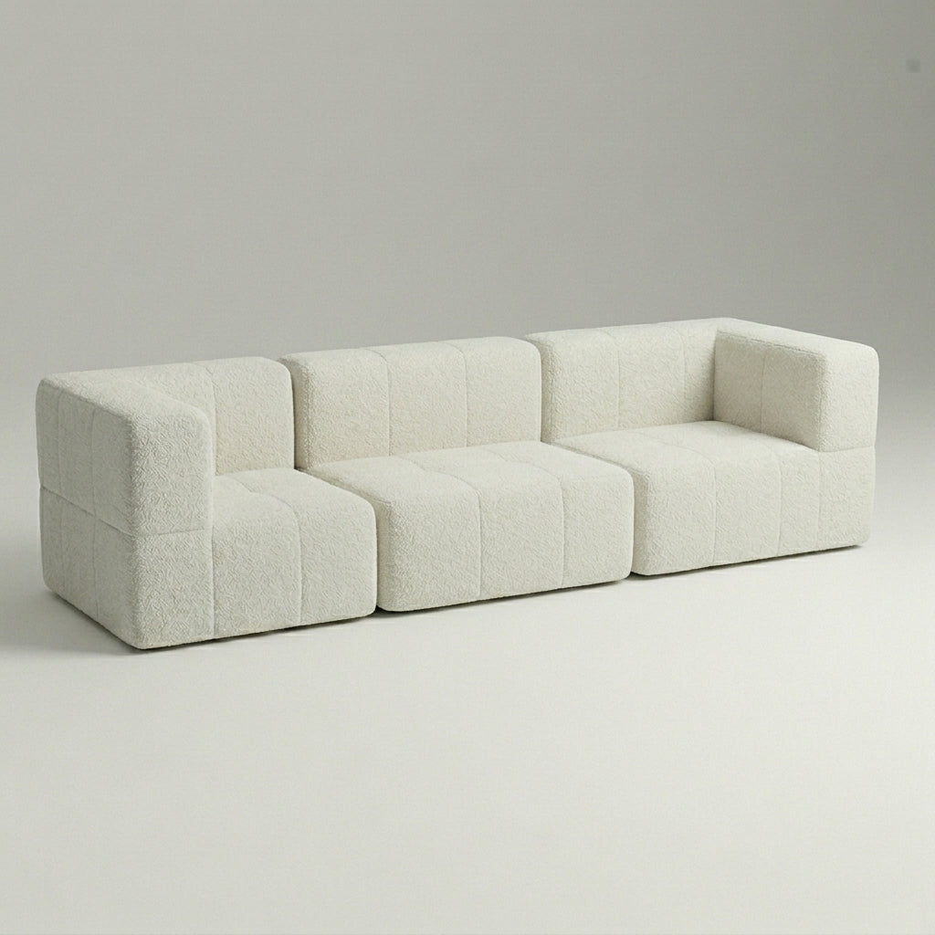 Sofá Modular 3 Lugares – Bouclé Linho