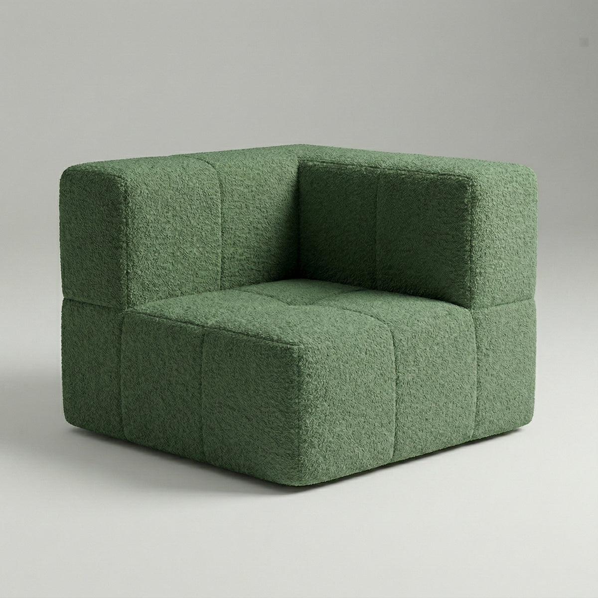Módulo Canto em L – Bouclé Verde Musgo