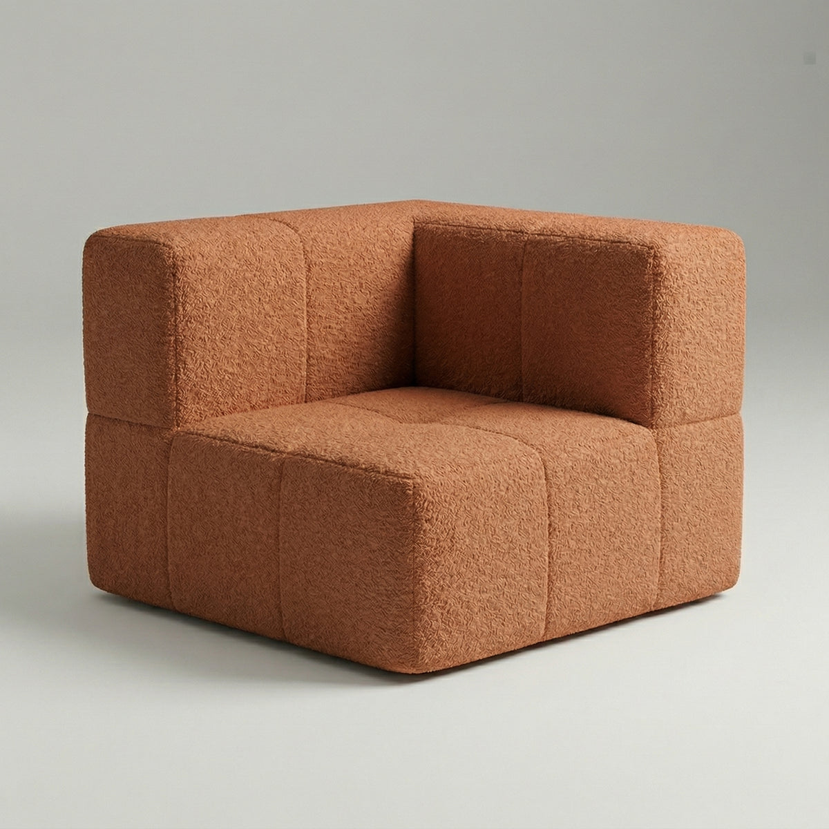 Módulo Canto em L – Bouclé Terracota