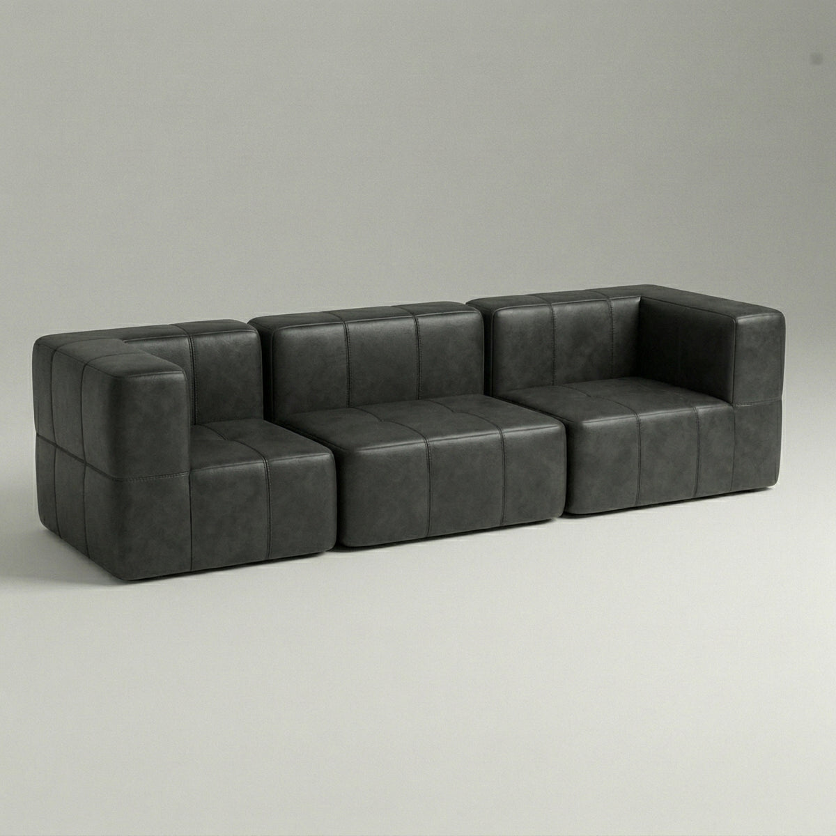 Sofá Modular 3 Lugares – Poli-Couro Preto