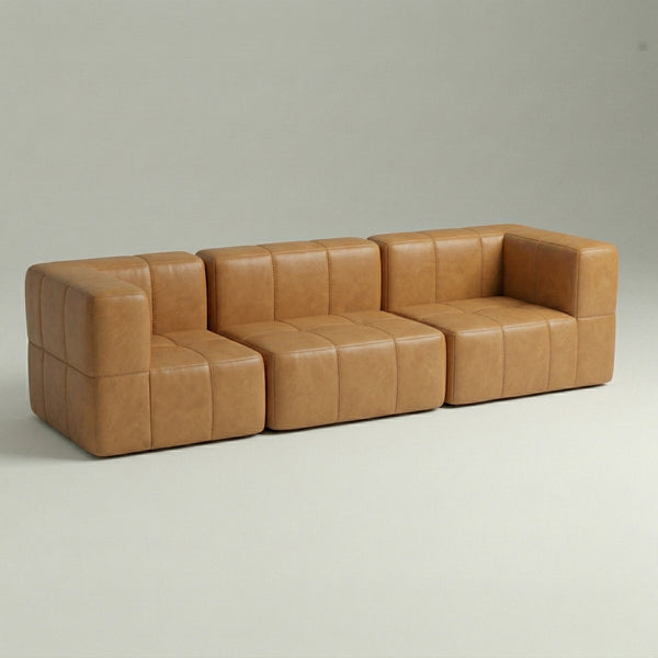 Sofá Modular 3 Lugares – Poli-Couro Caramelo