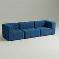 Sofá Modular 3 Lugares – Bouclé Azul Marinho