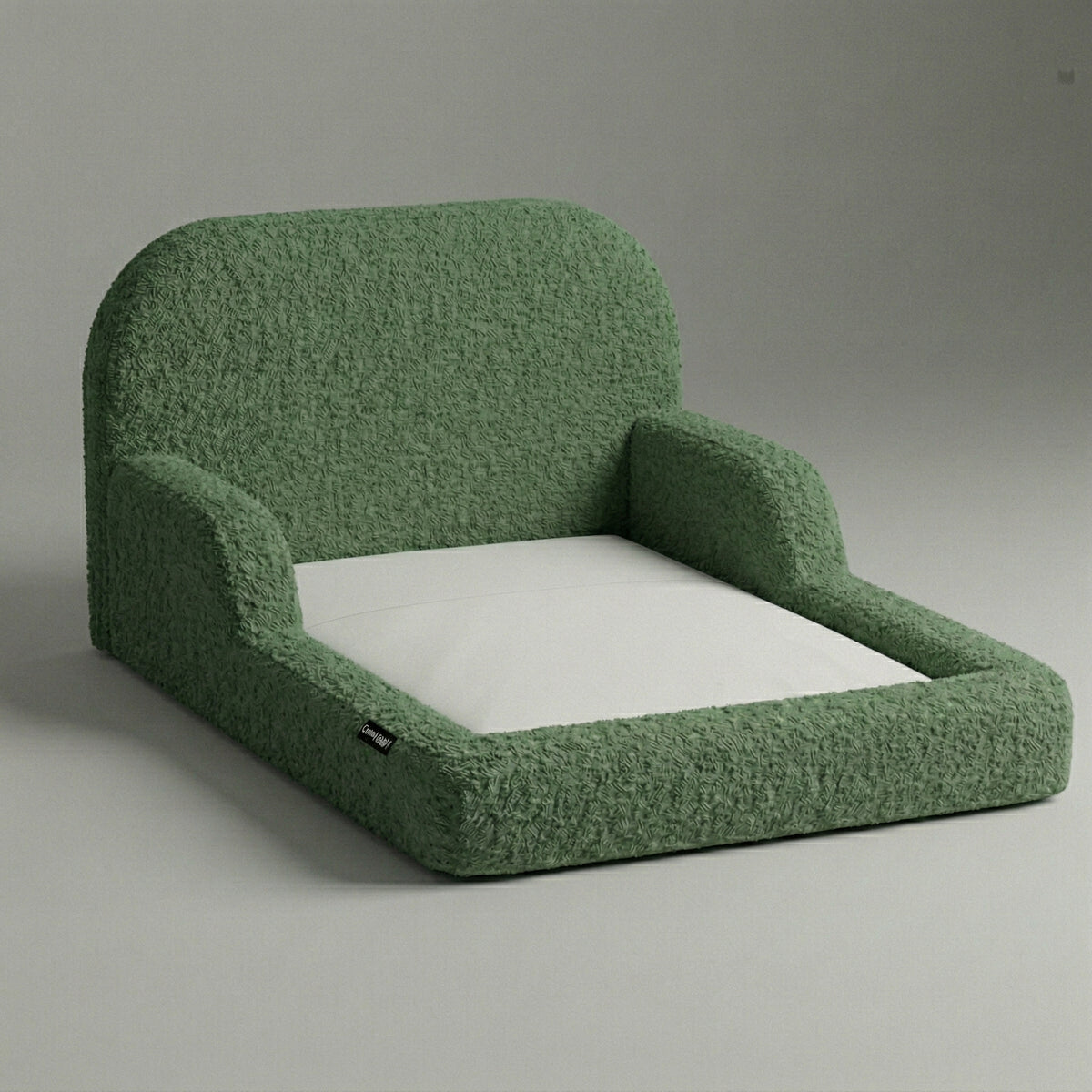 Cama Montessoriana Casal – Bouclé Verde Musgo