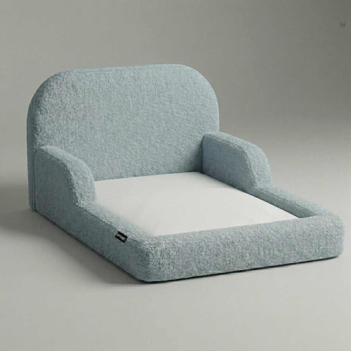 Cama Montessoriana Casal – Bouclé Azul Claro