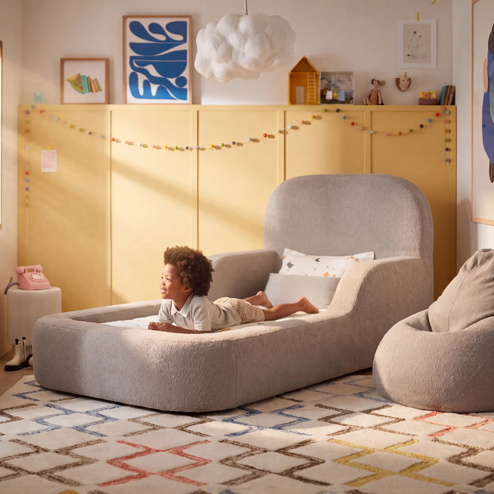 Cama Montessoriana Solteiro – Bouclé Cinza