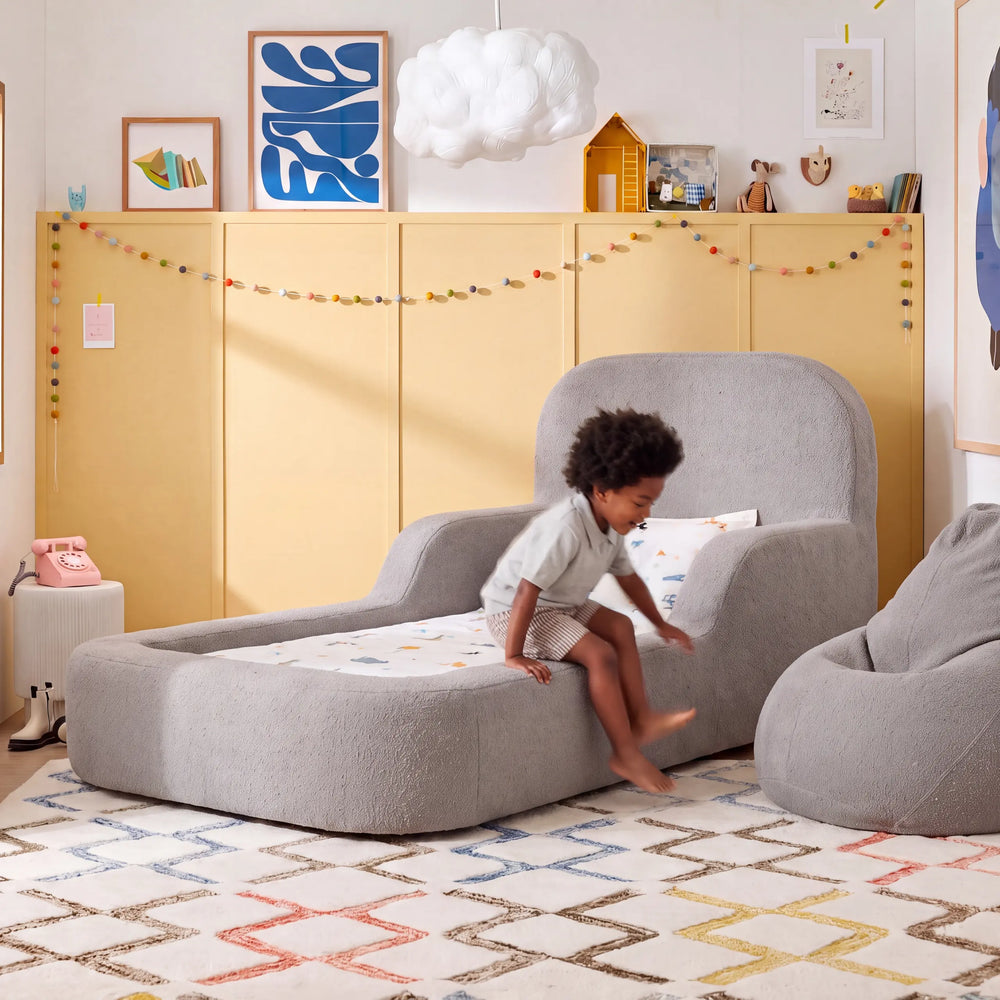 Cama Montessoriana Solteiro – Bouclé Cinza - foto 4