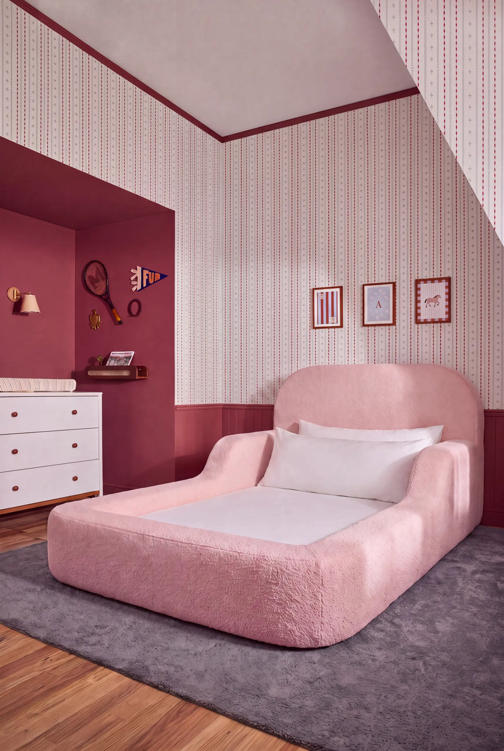 Cama Montessoriana Solteiro – Bouclé Rosa - foto 6