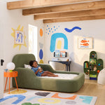 Cama Montessoriana Solteiro – Bouclé Verde Musgo - foto 5