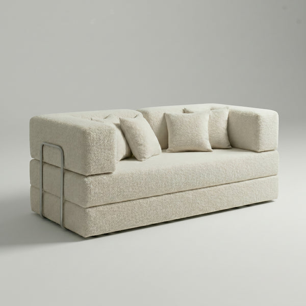 Sofá Cama Flux – Bouclé Linho