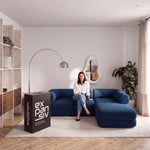 Sofá Cama Casal Flow 2 Lugares na Caixa – Bouclé Azul Marinho - foto 5