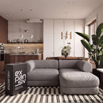 Sofá Cama Casal Flow 2 Lugares na Caixa – Bouclé Cinza - foto 2