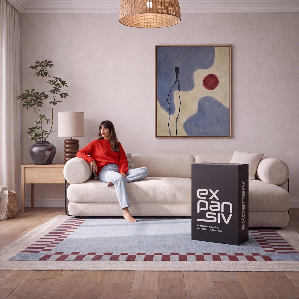 Sofá Cama Casal Flow 2 Lugares na Caixa – Bouclé Linho