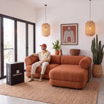Sofá Cama Casal Flow 2 Lugares na Caixa – Bouclé Terracota - foto 4