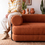 Sofá Cama Casal Flow 2 Lugares na Caixa – Bouclé Terracota - foto 6
