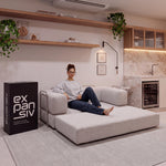 Sofá Cama Casal Flux 2 Lugares na Caixa – Bouclé Cinza - foto 3