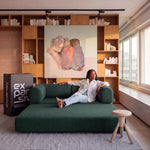 Sofá Cama Casal Flux 2 Lugares na Caixa – Bouclé Verde Musgo - foto 3
